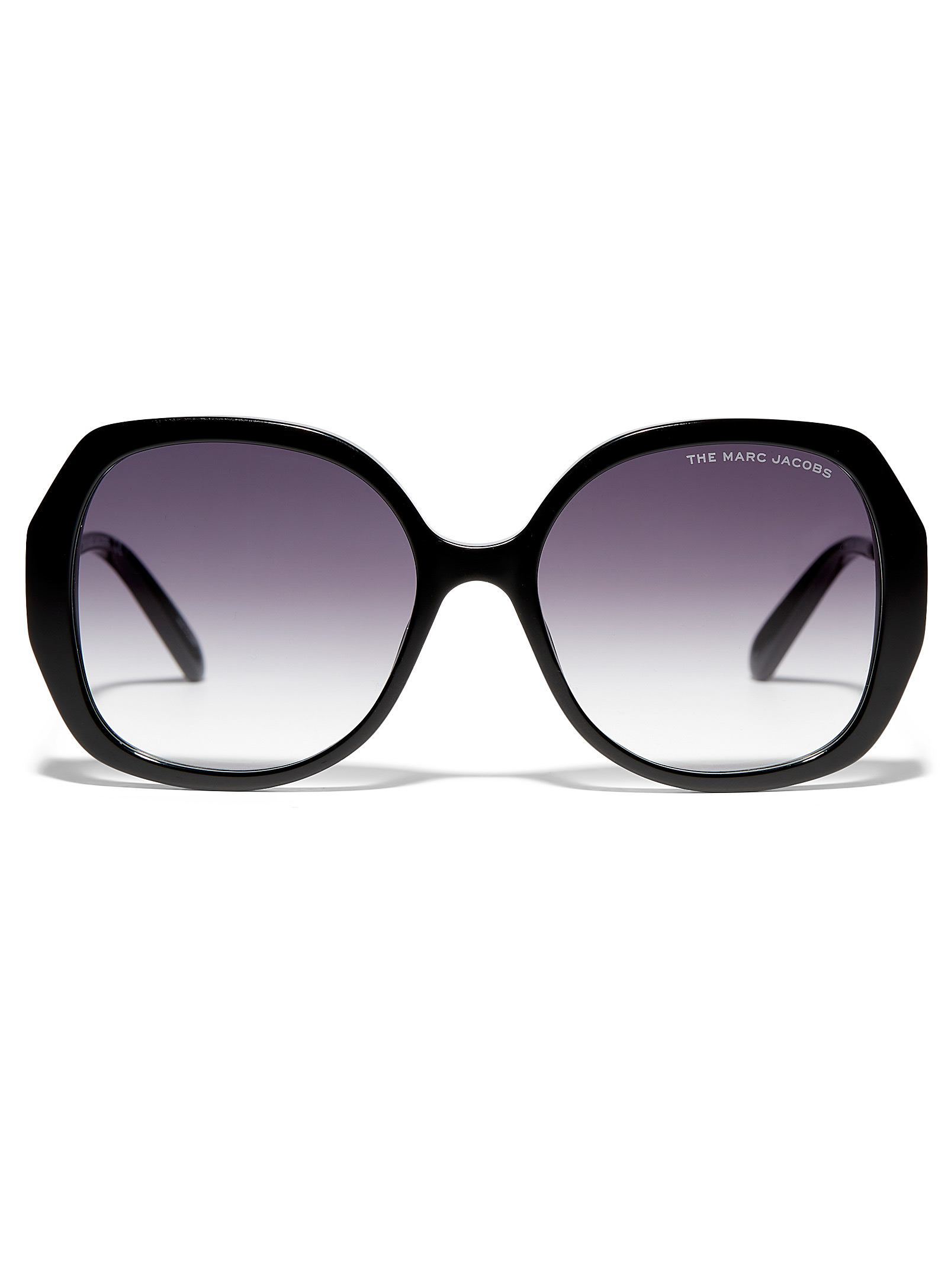 Marc Jacobs Golden Logo Fly Sunglasses In Black
