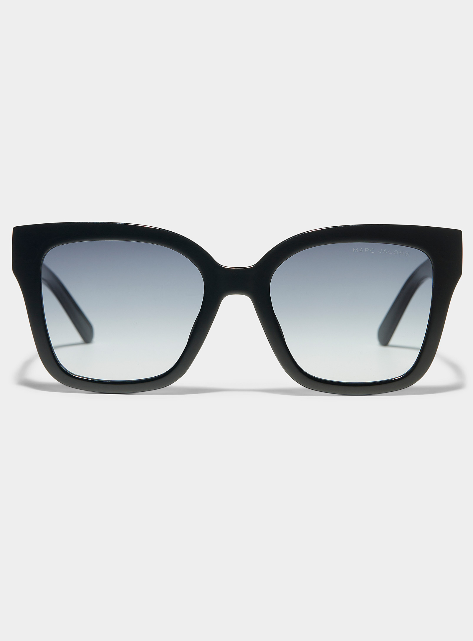 Marc Jacobs Embossed Logo Oversized Square Sunglasses In Black