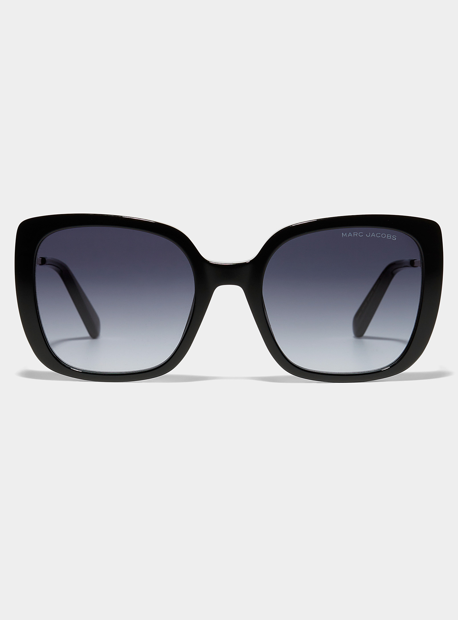 Marc Jacobs Monogram-temple Square Sunglasses In Black