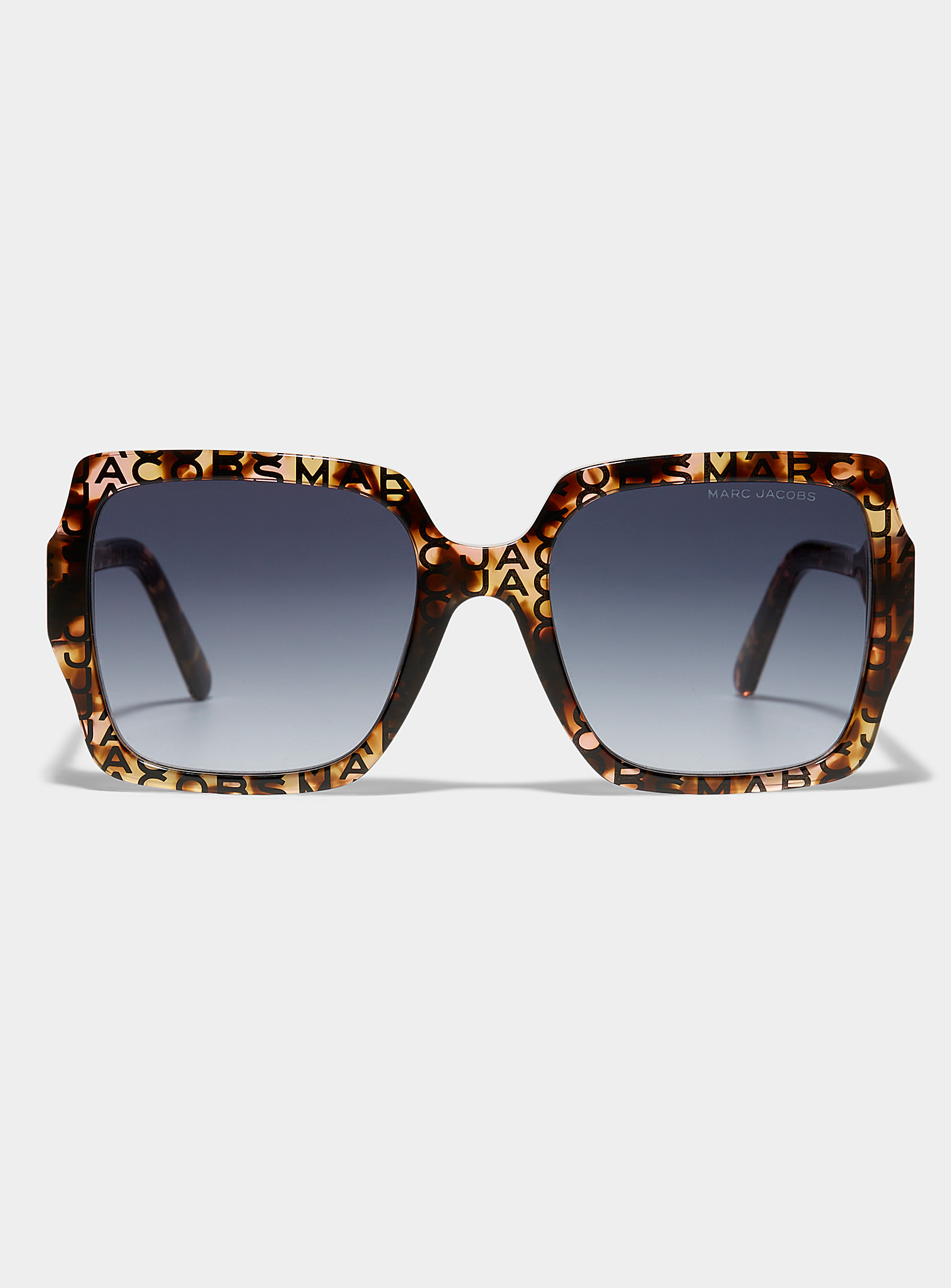 Marc Jacobs Logo Square Sunglasses In Brown