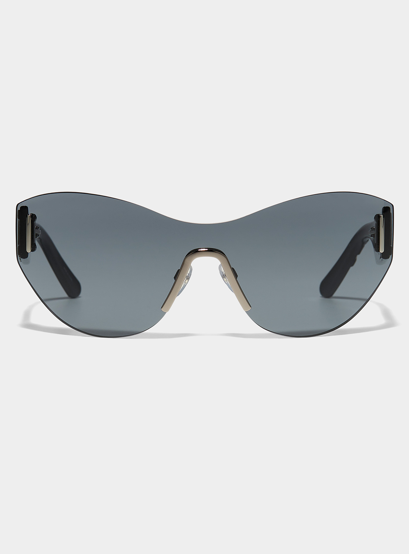 Marc Jacobs Logo Embossed Shield Sunglasses In Gray
