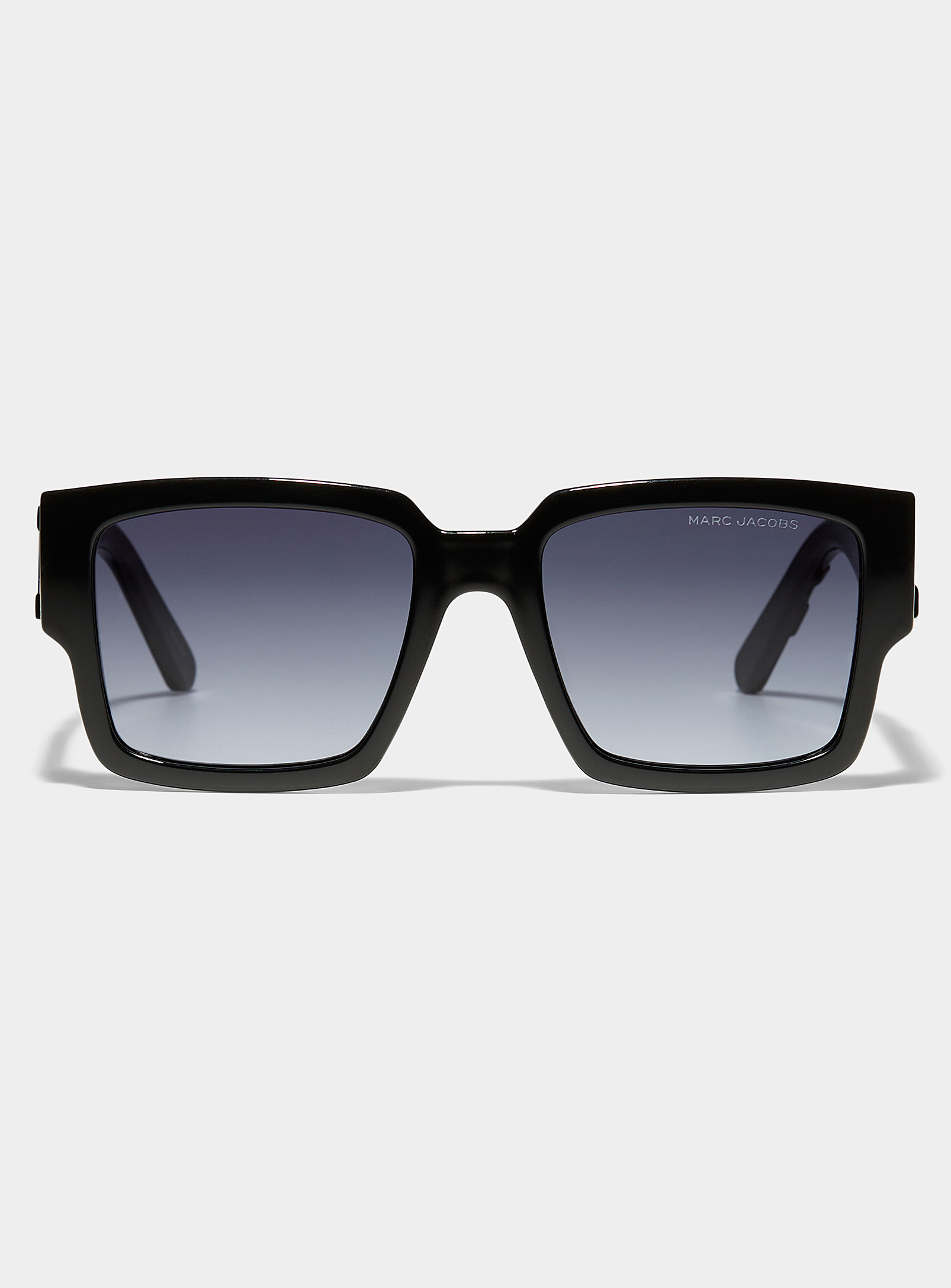 Marc Jacobs Embossed Logo Square Sunglasses In Black