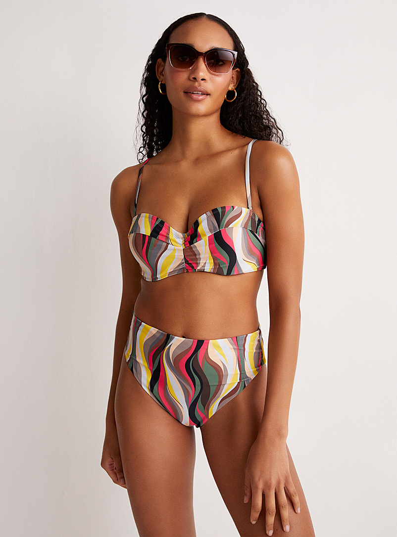 Byron Bay Assorted Hayley wavy stripe moulded bandeau top for women