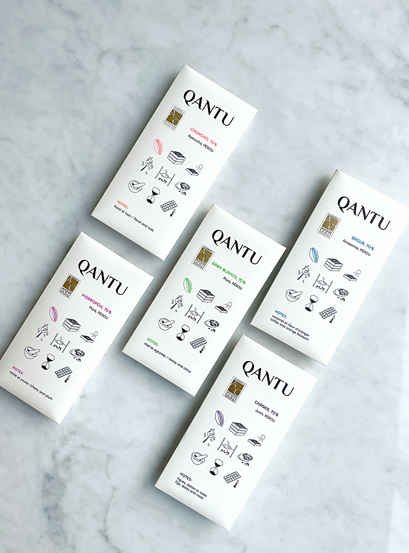 Qantu: La sélection de chocolat Pure origine Ensemble de 5 tablettes Assorti