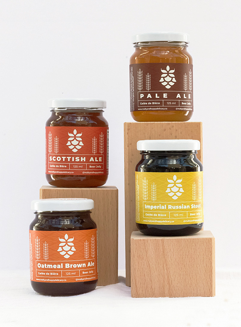 Malty & Hoppy Delicacy Assorted Tasting palette no 4 Set of 4 beer jellies