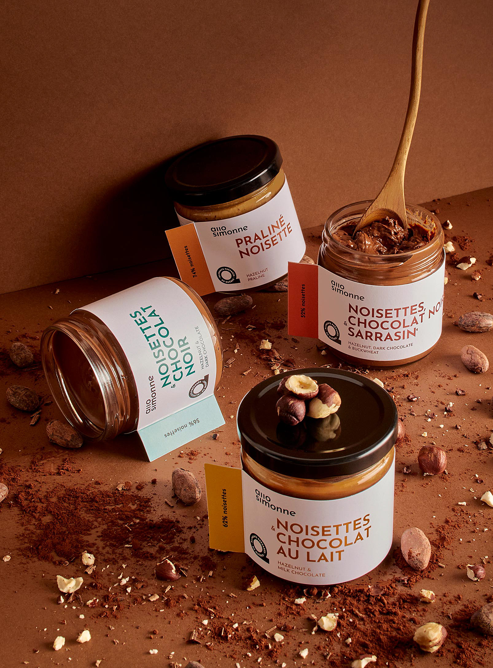 Allo Simonne - Classic hazelnut& chocolate spread Set  of 4 products