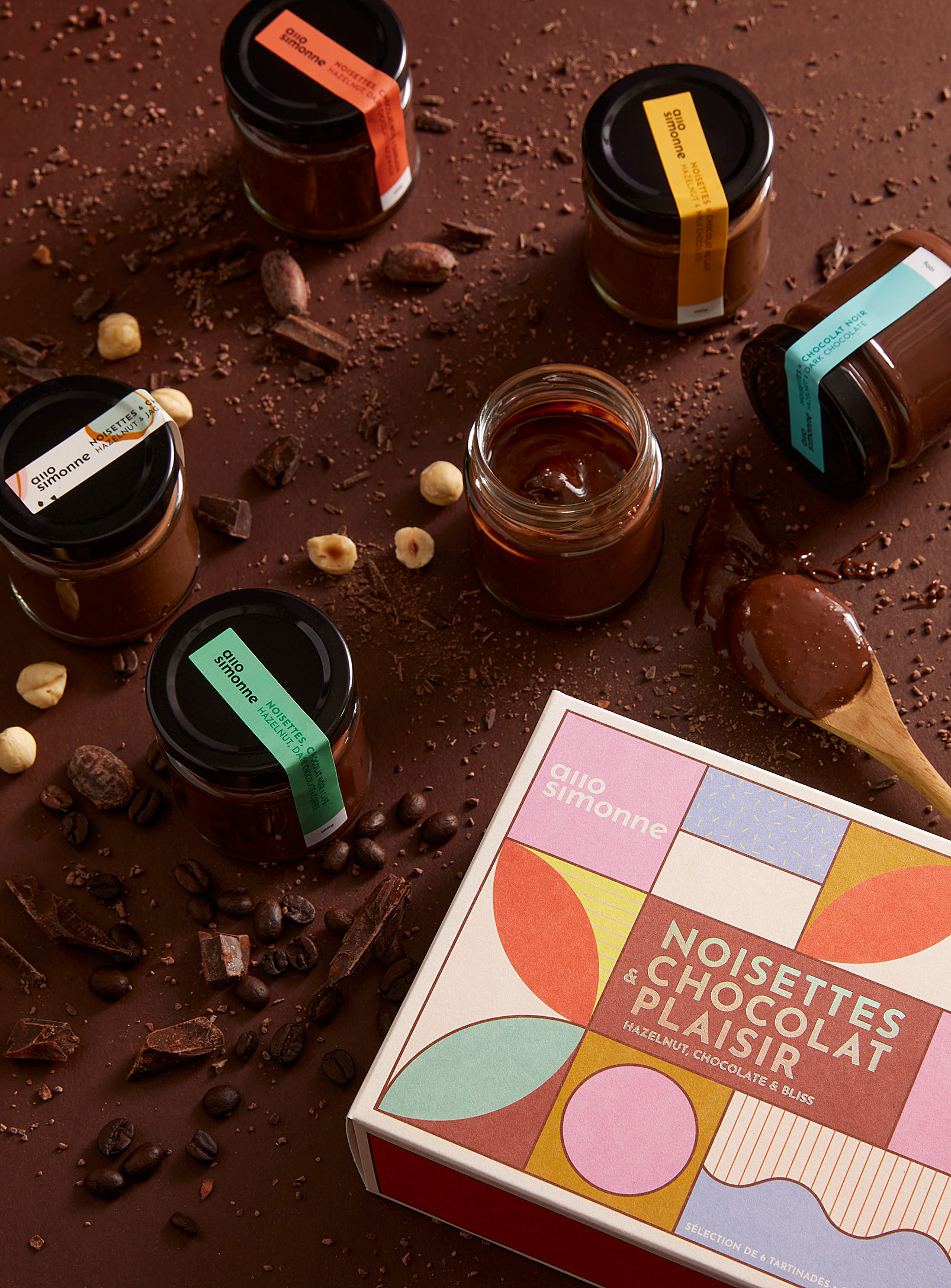 Allo Simonne - Discovery hazelnut& chocolate spread box Set  of 6 products