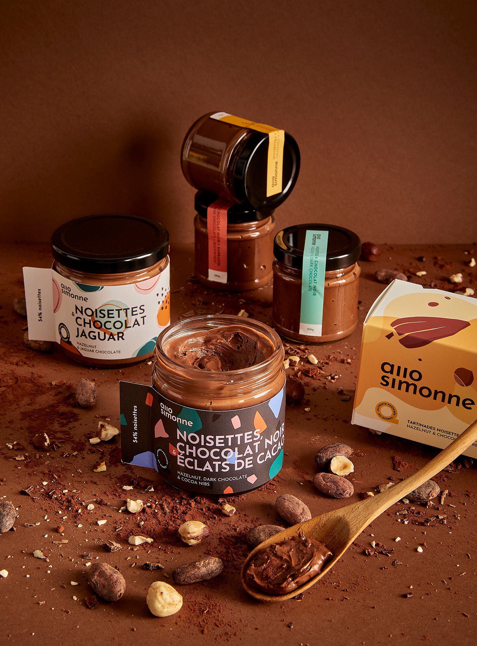 Allo Simonne - Hazelnut and chocolate spread discovery set 5 flavours