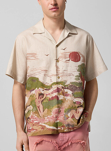 Carne Bollente: La chemise paysage peint Sailor's Delight Assorti pour homme