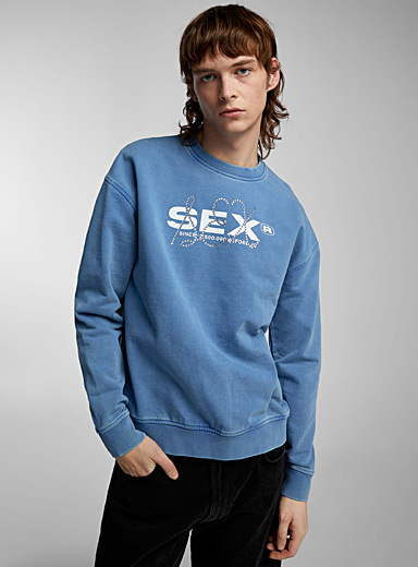 Carne Bollente Blue Second Run faded sweatshirt for men