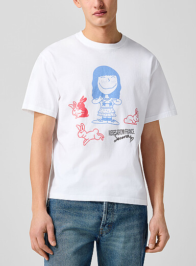 Carne Bollente White Bisou Bisou printed T-shirt for men