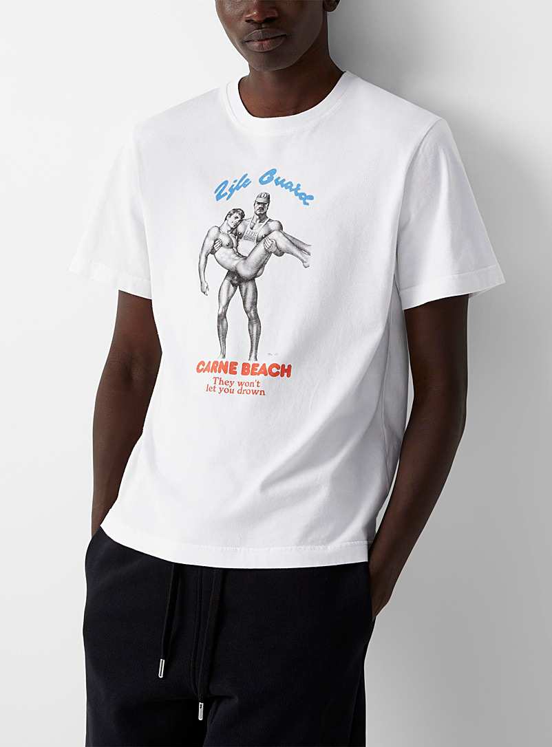 Carne Bollente White Life Guard Tom of Finland T-shirt for men