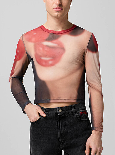 Carne Bollente Assorted Maraschino Madness printed mesh T-shirt for men