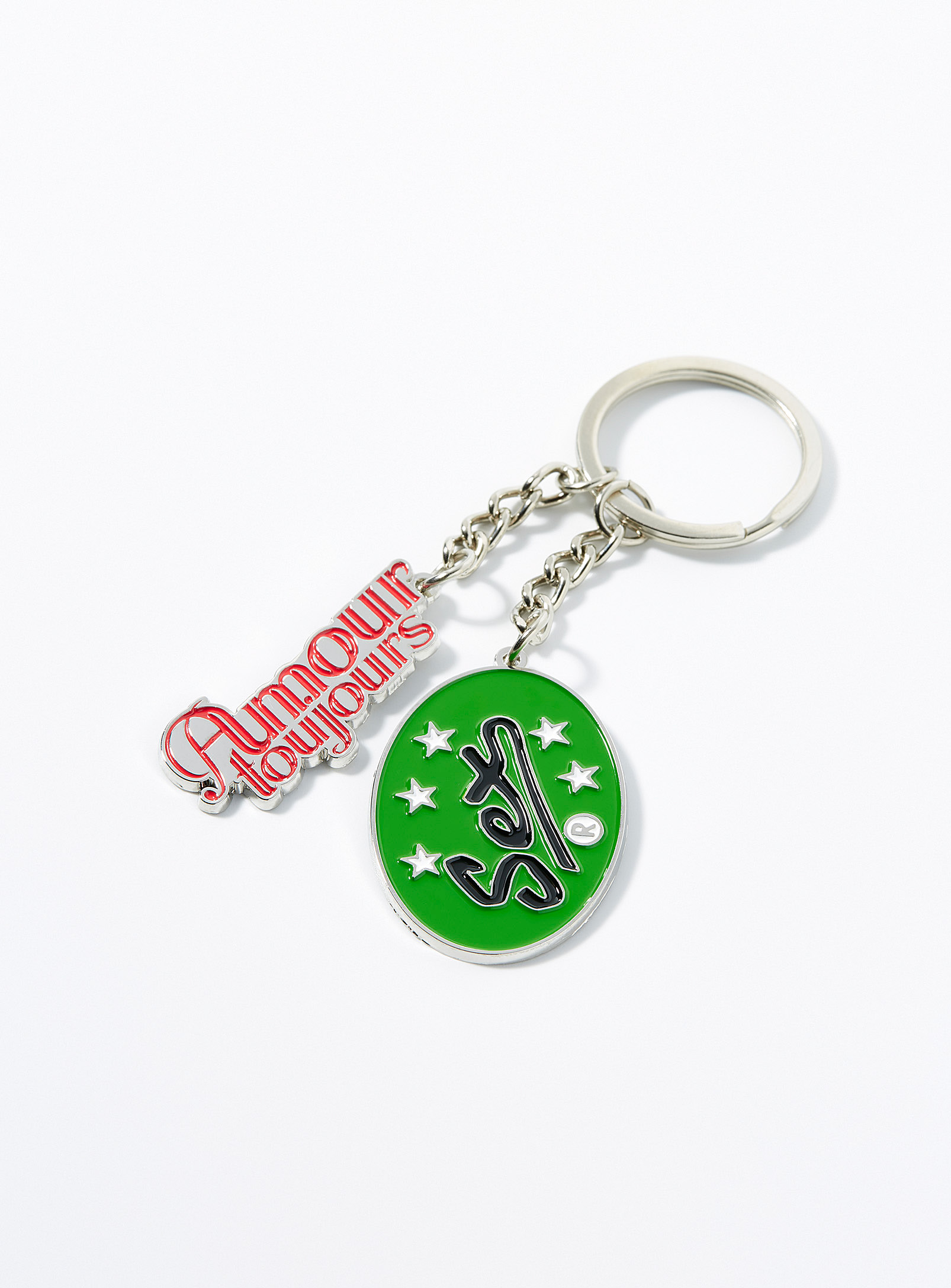 Shop Carne Bollente Amour Toujours Key Chain In Patterned White