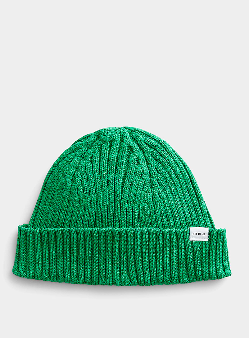 Les Deux Green Pigmented green Walter ribbed tuque for men