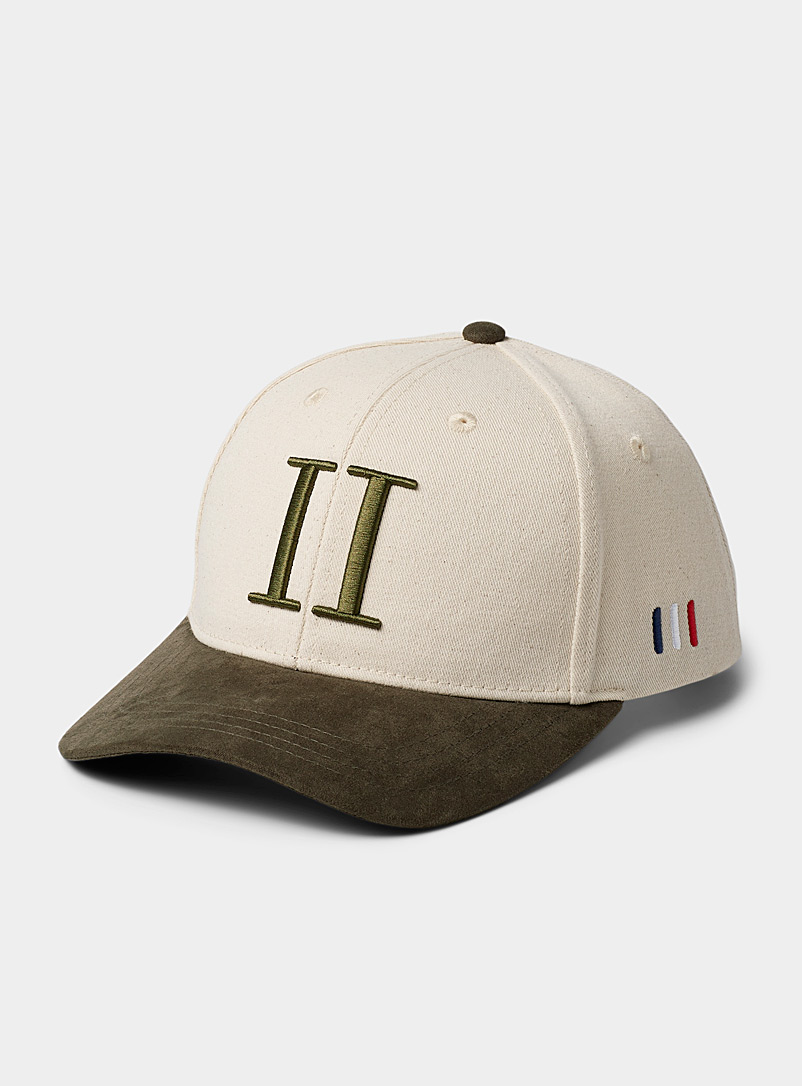 Les Deux Cream Beige Suede visor baseball cap for men