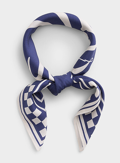 Border Check Scarf Checkerboard border logo tie scarf | Les Deux | Mens Light Scarves | Simons