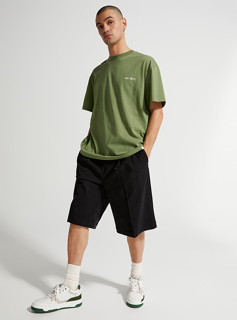 Les Deux: Le t-shirt Diego Vert foncé-mousse-olive pour homme
