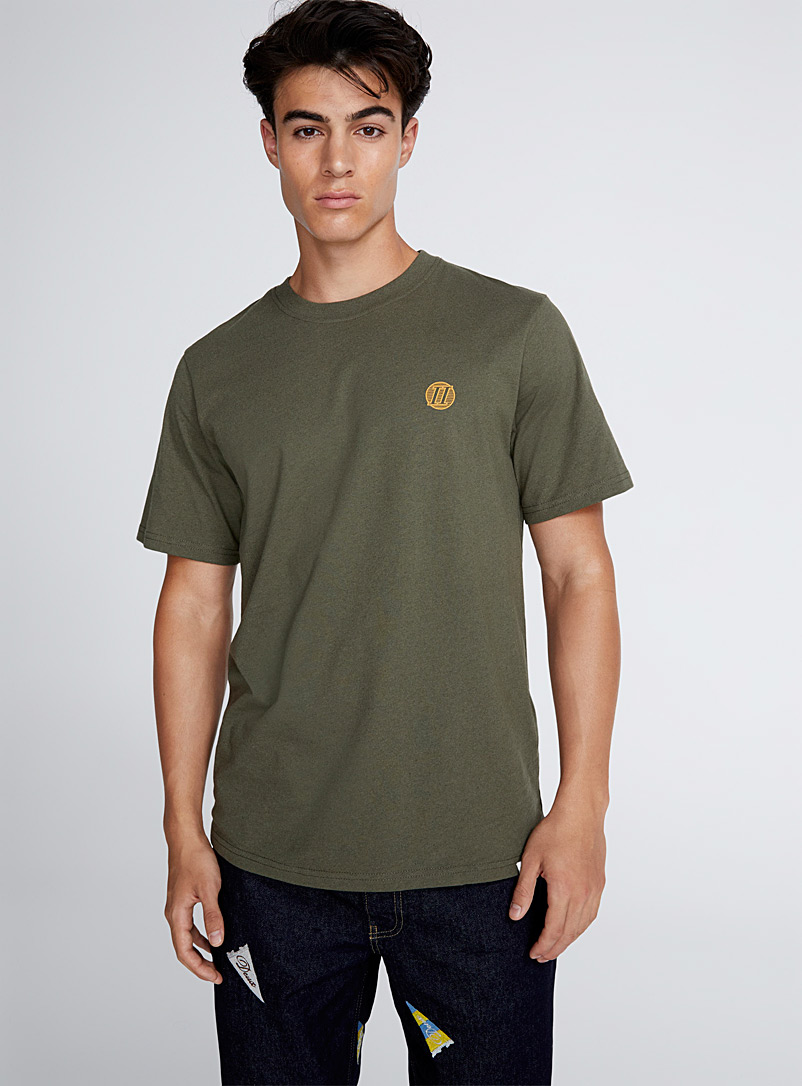 Les Deux: Le t-shirt Community Vert foncé-mousse-olive pour homme