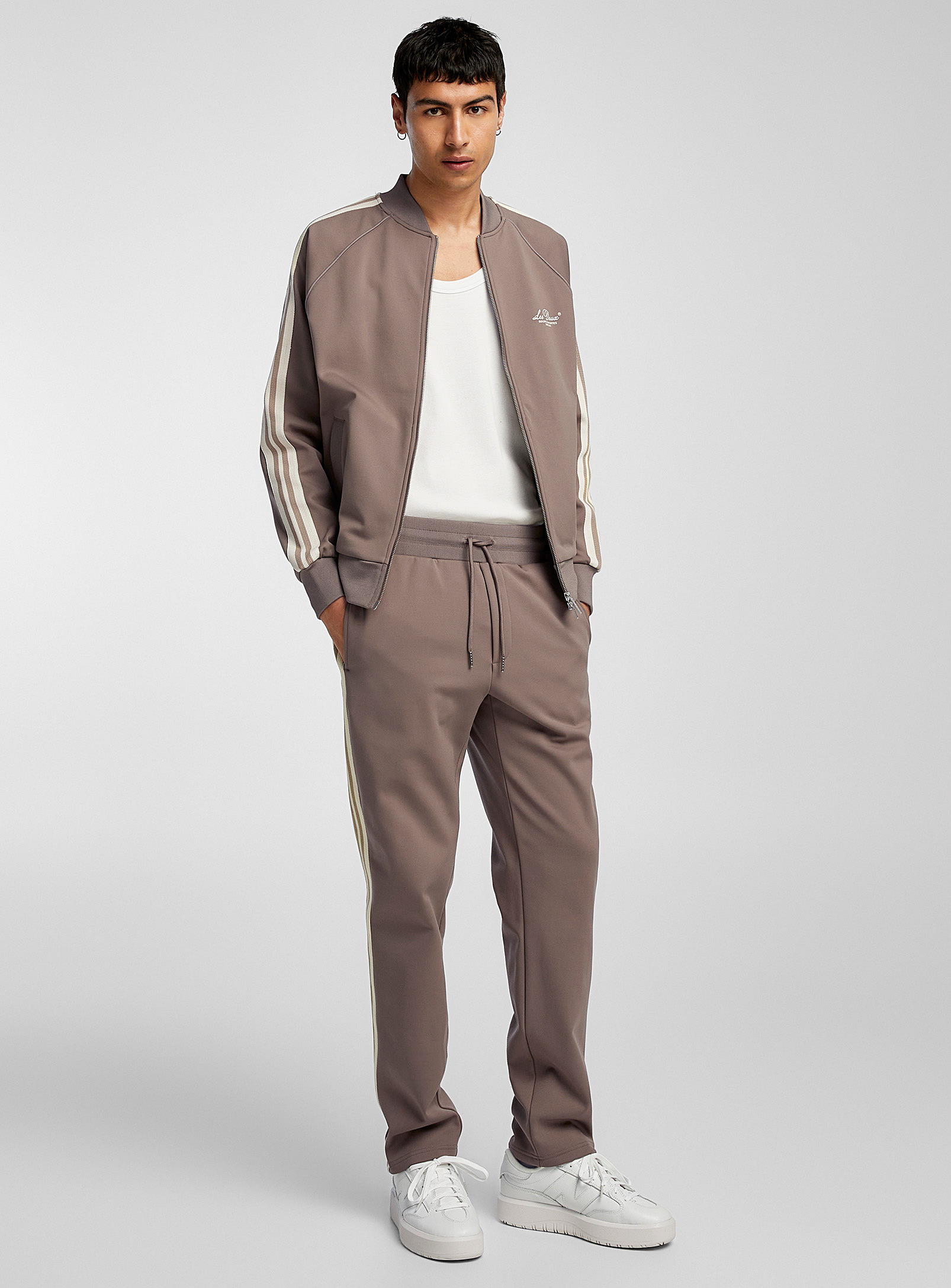 Les Deux Sterling Track Pant In Taupe