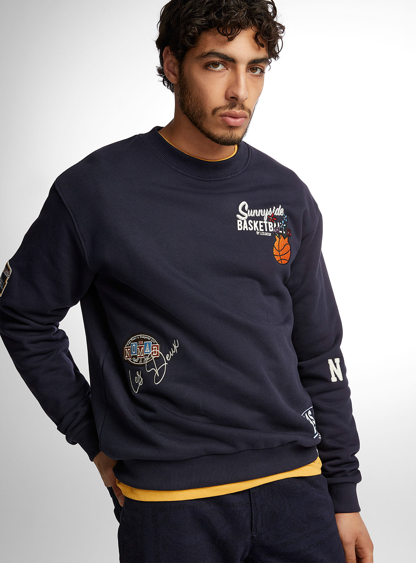 Les Deux Route Sweatshirt In Navy/midnight Blue