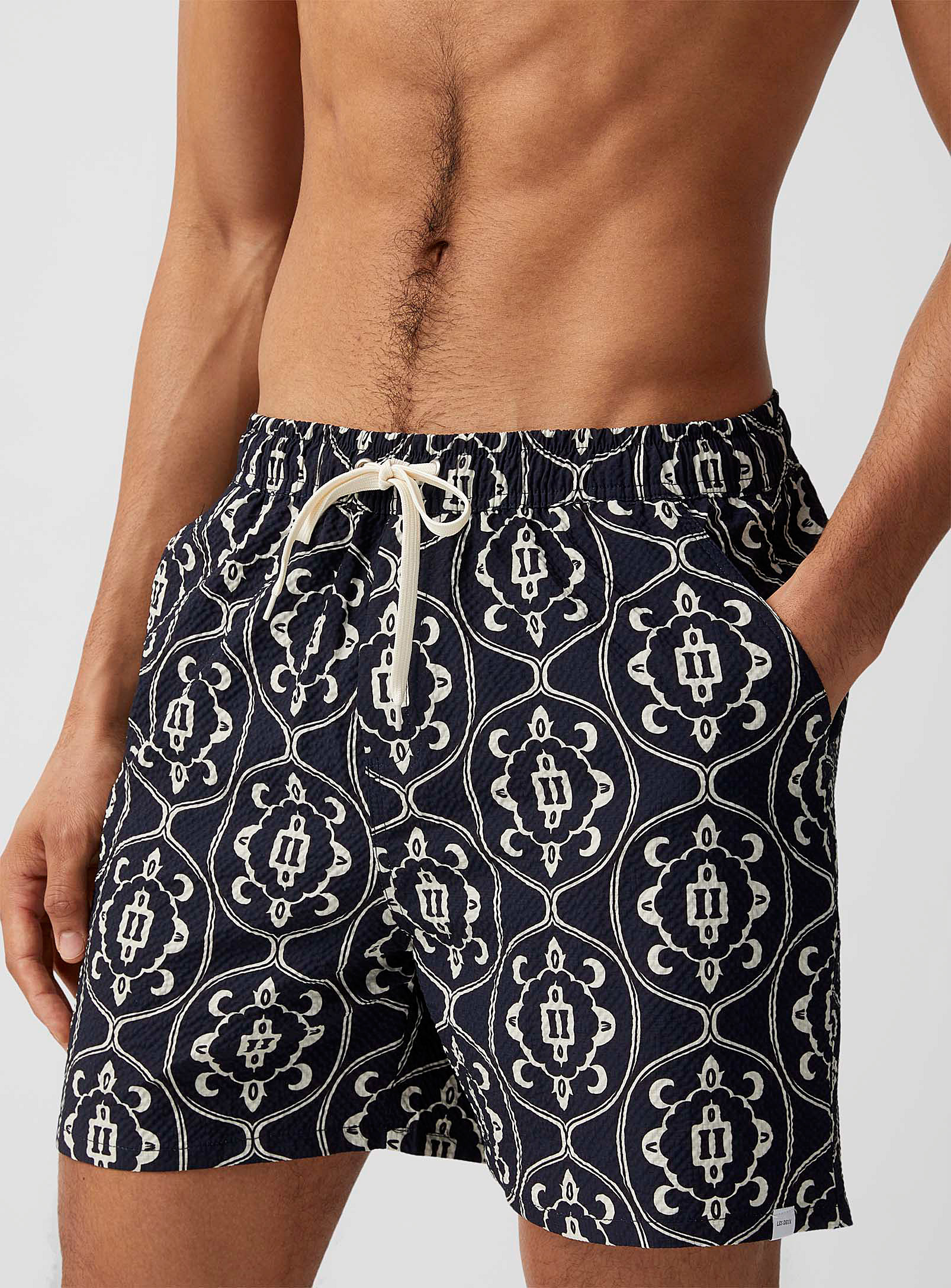 Les Deux Stan All Over Print Swim Shorts In Blue