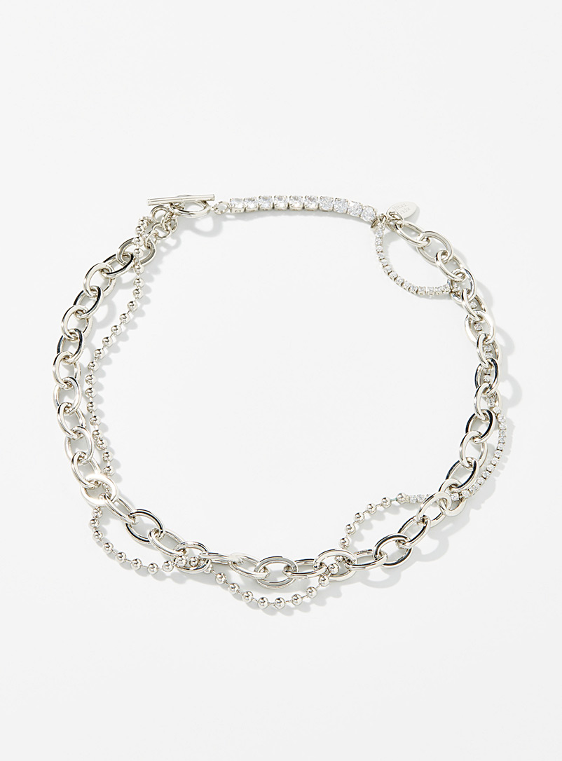 Petit moments. Silver Silver double chain for women