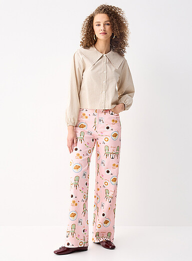 Twik Parisian breakfast Parisian caf&eacute; wide-leg jean for women