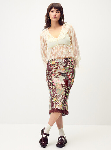 VRG GRL - Aftersun - Robe droite en lin à fleurs - Multicolore VRG GRL - Aftersun - Robe droite en lin à fleurs - Multicolore