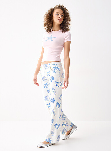 Twik Ocean creatures Ocean creatures wide-leg jean for women