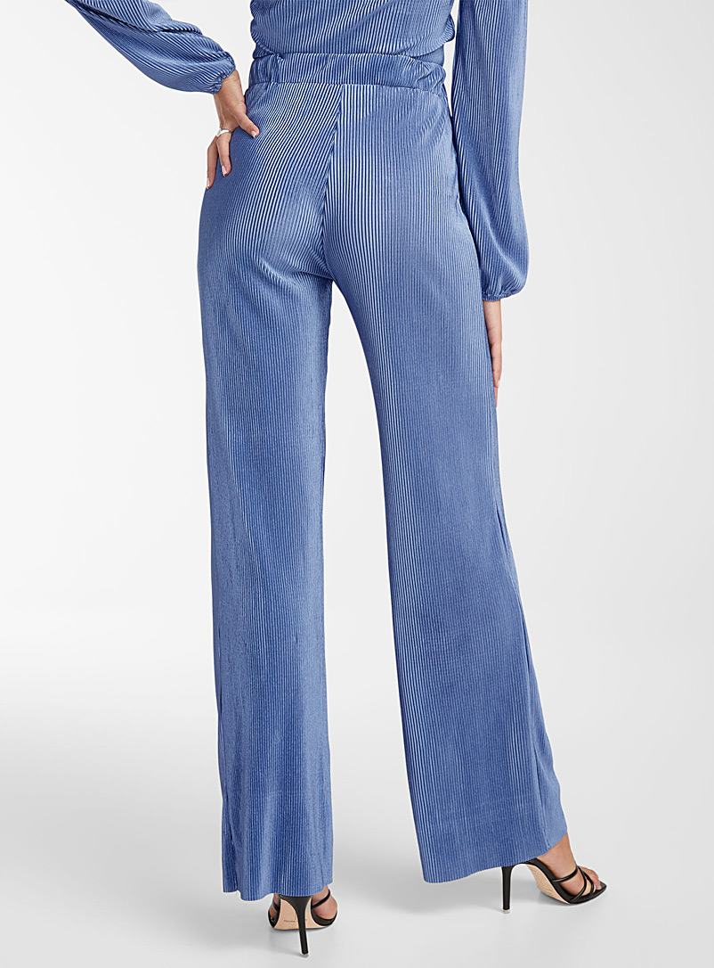 Icône Blue Pleated wide-leg pant for women