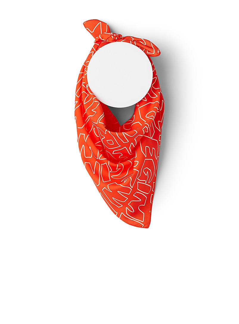 Atelier New Regime Orange New Regime pattern scarf for men
