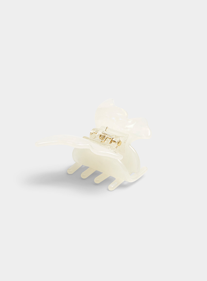 Simons Ivory White Small butterfly clip for women