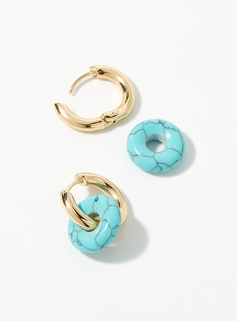 Simons Assorted Turquoise hoop earrings for women