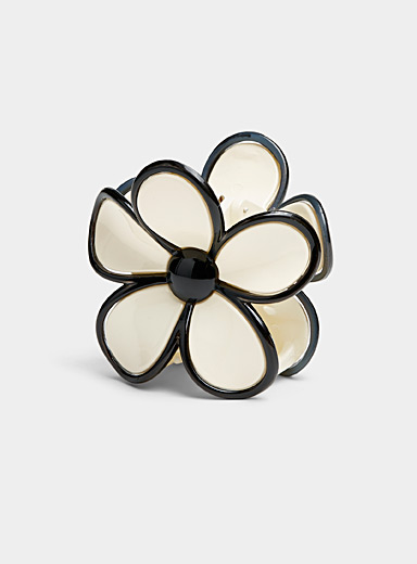 La grande pince fleur neutre bordure contraste