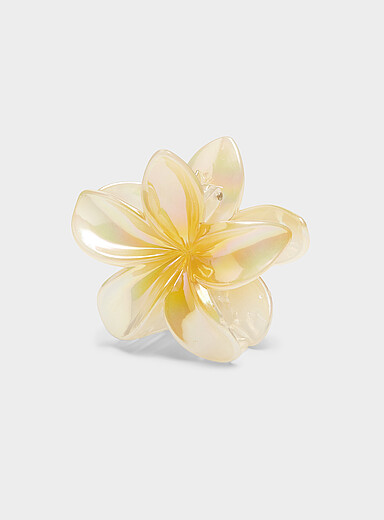 Large iridescent Hawaiian flower clip