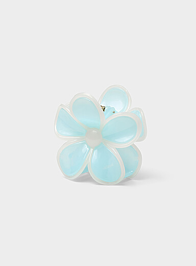 La grande pince fleur pastel bordure contraste