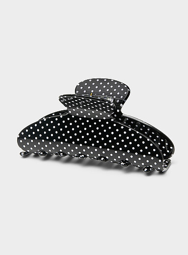 Polka dot half-moon clip