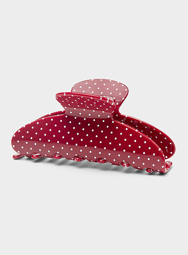 Polka dot half-moon clip