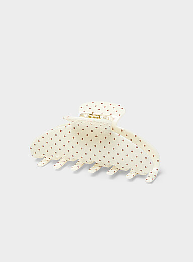 Polka dot half-moon clip