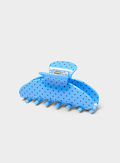 Polka dot half-moon clip