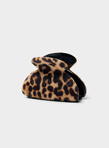 Faux-fur half-moon small clip