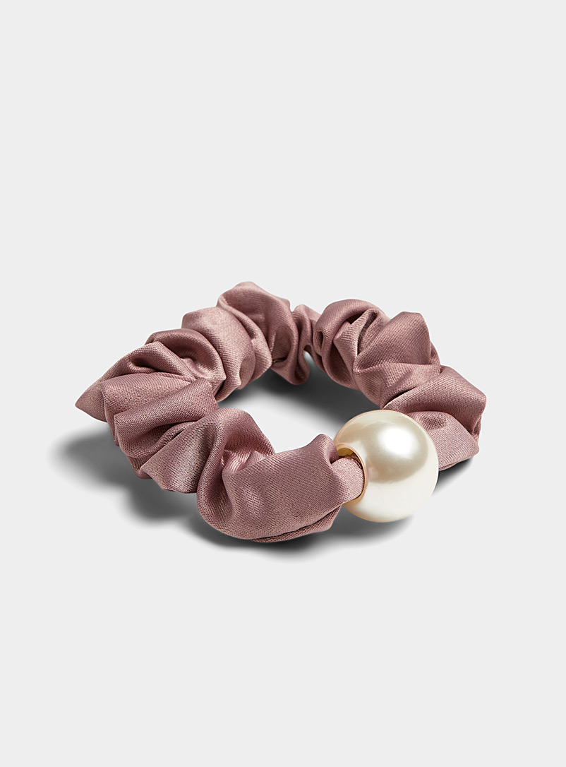 Simons Pink Oversized pearl scrunchie for women