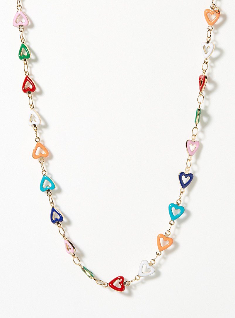Simons: Le collier coeurs colorés Assorti pour femme