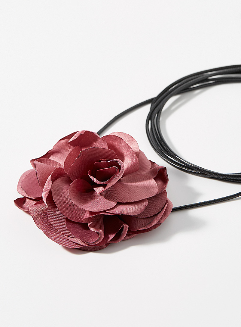Simons: Le tour de cou corde à enrouler large fleur Rose pour femme