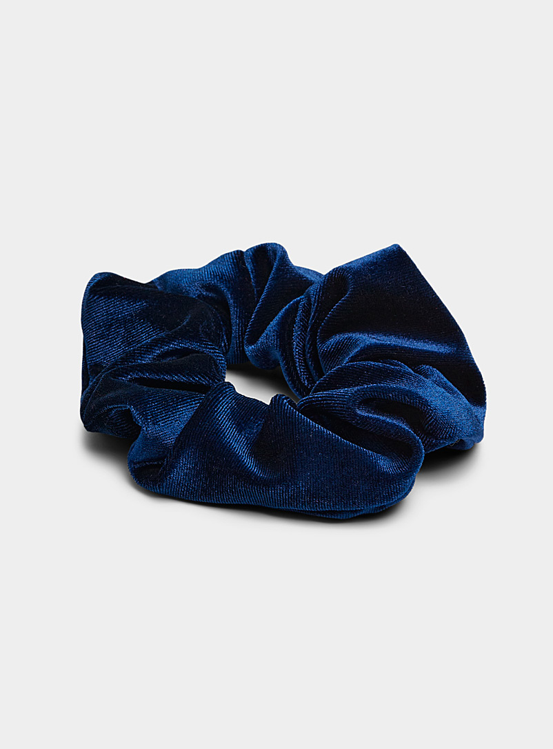 Simons Marine Blue Rich velvet scrunchie for women
