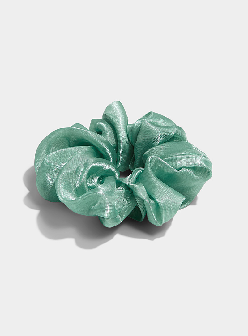 Simons Lime Green Organza oversized scrunchie for women