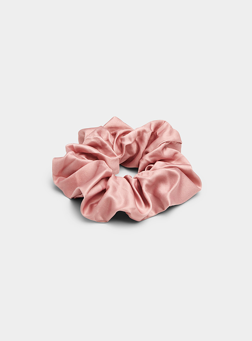 Simons Dusky Pink Large satiny colour scrunchie for women
