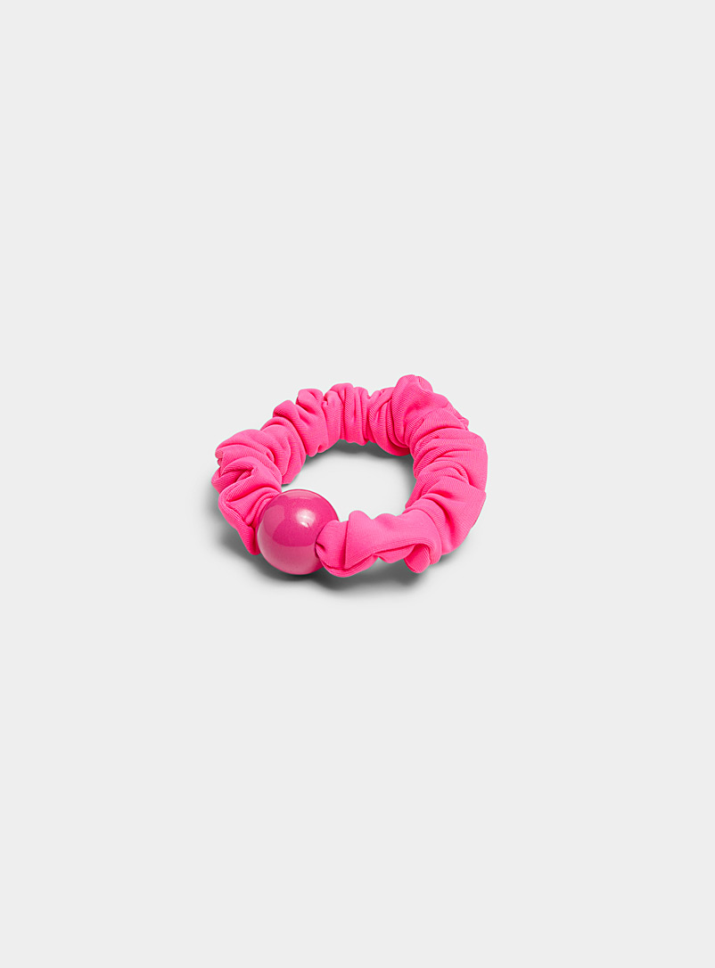 Simons Pink Colourful bead scrunchie for women