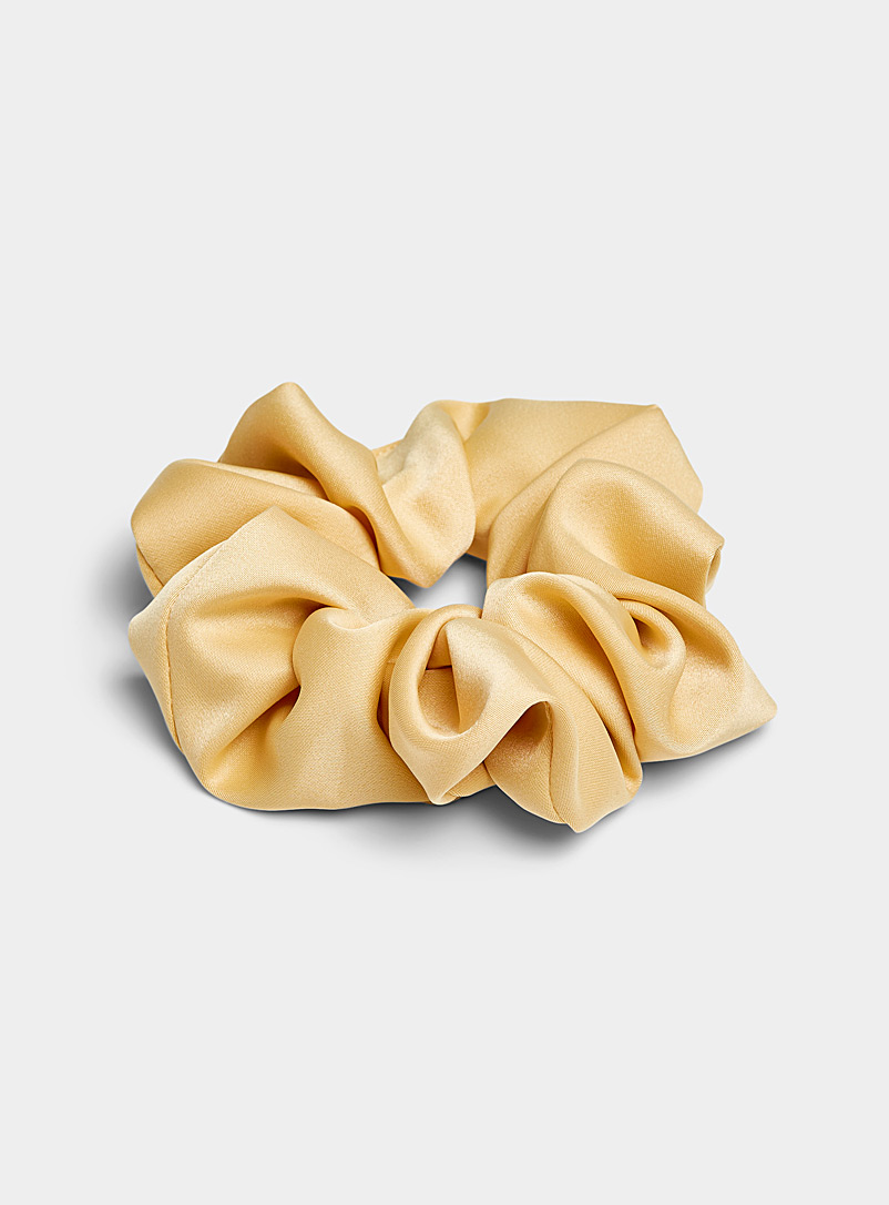 Simons Corn/Vanilla Yellow Pastel satiny scrunchie for women